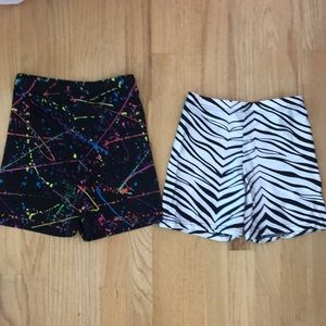 Zebra Print & Splatter Paint Spandex/ Biker Shorts